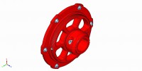 Porta Corona D. 50 mm anodizzato rosso - Anodized Sprocket Carrier D. 50 mm RED