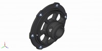 Porta Corona D. 50 mm anodizzato nero - Anodized Sprocket Carrier D. 50 mm BLACK